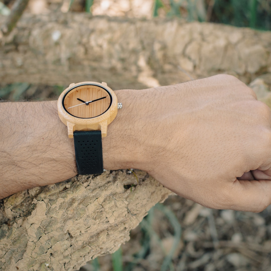 Reloj Automático de madera y acero modelo Obsidian